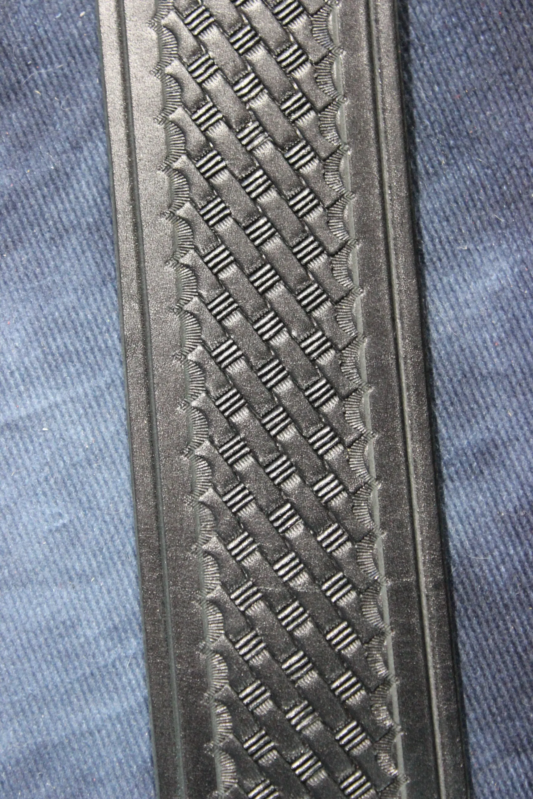 Duty Belt with Basketweave Embossing and Sam Brown Buckle and Stud