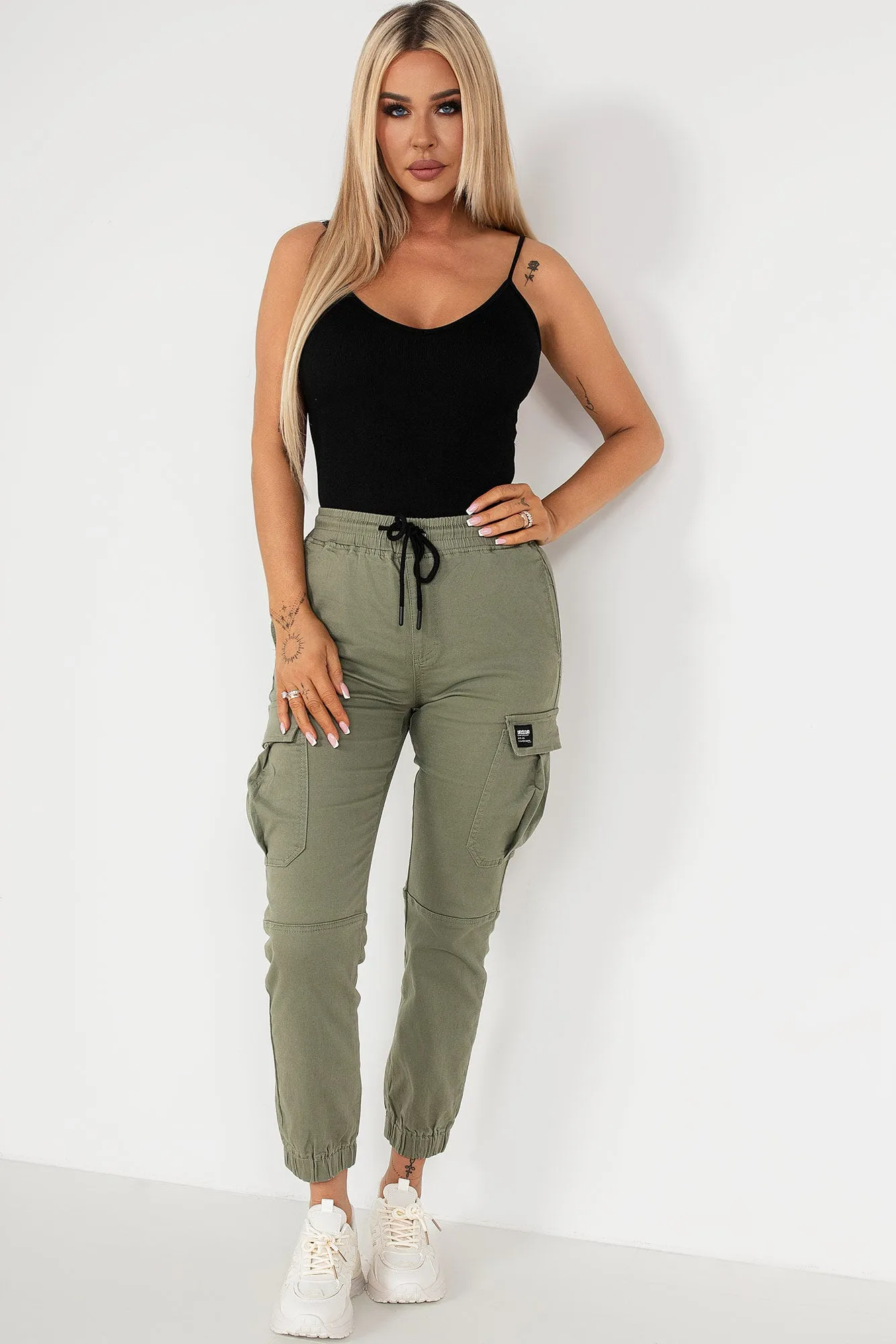 Ella Khaki Cargo Trousers