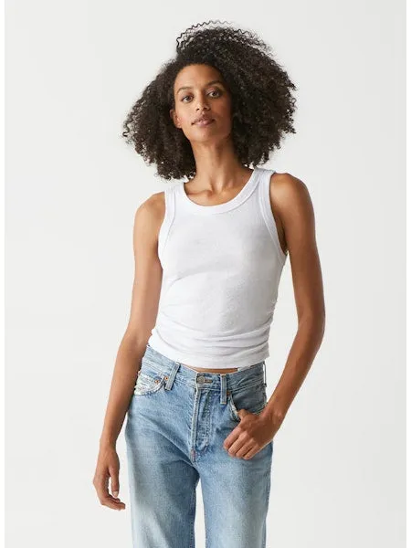 ELLA SHINE RUCHED CROP TANK