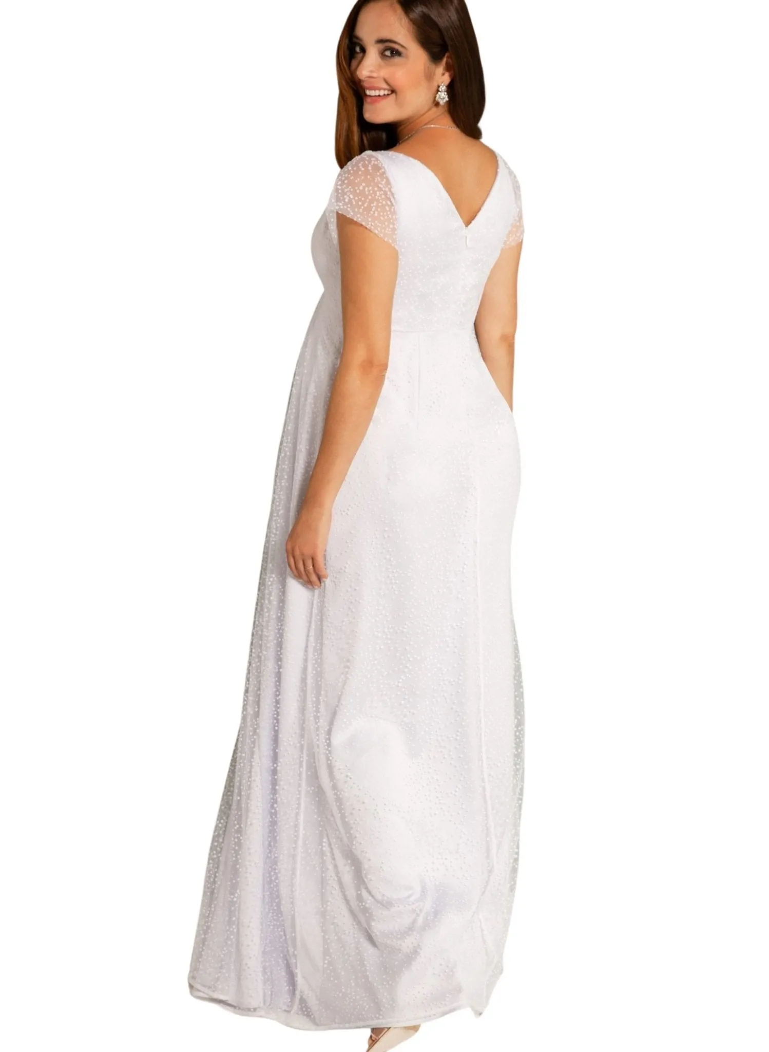 Elodie Maternity Gown - Silver Snow