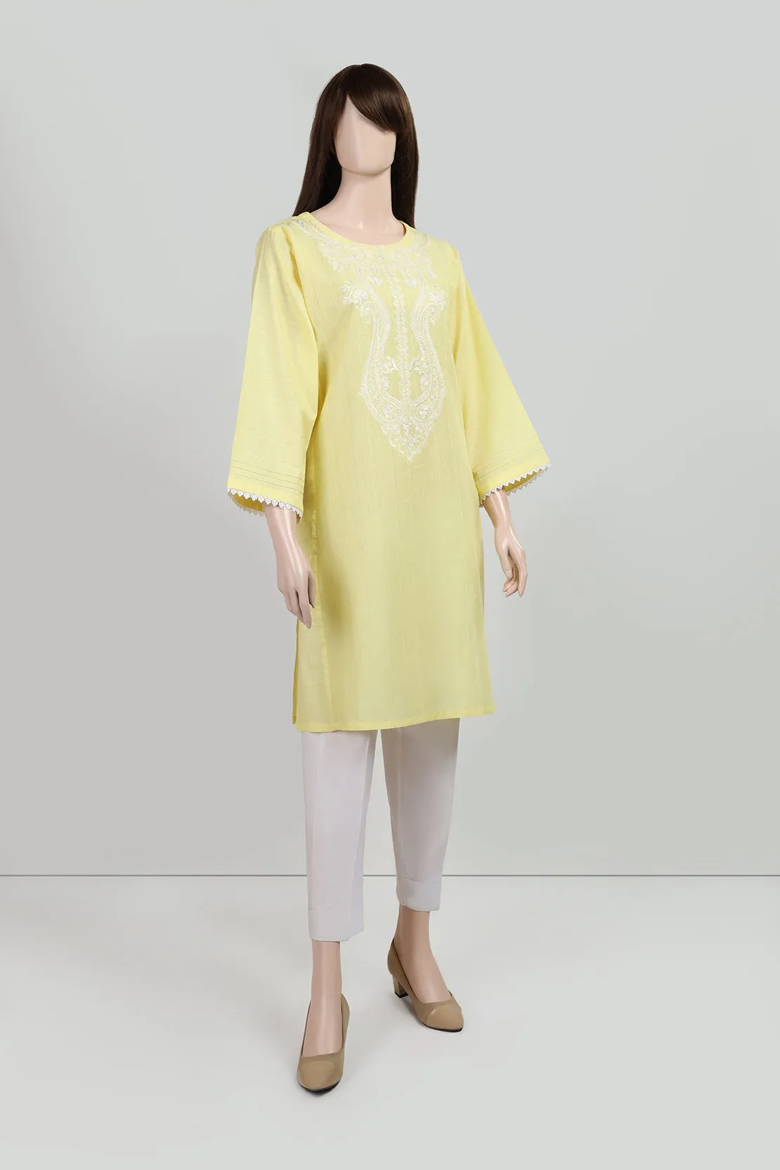 Embroidered Jacquard Cotton Stitched Shirt