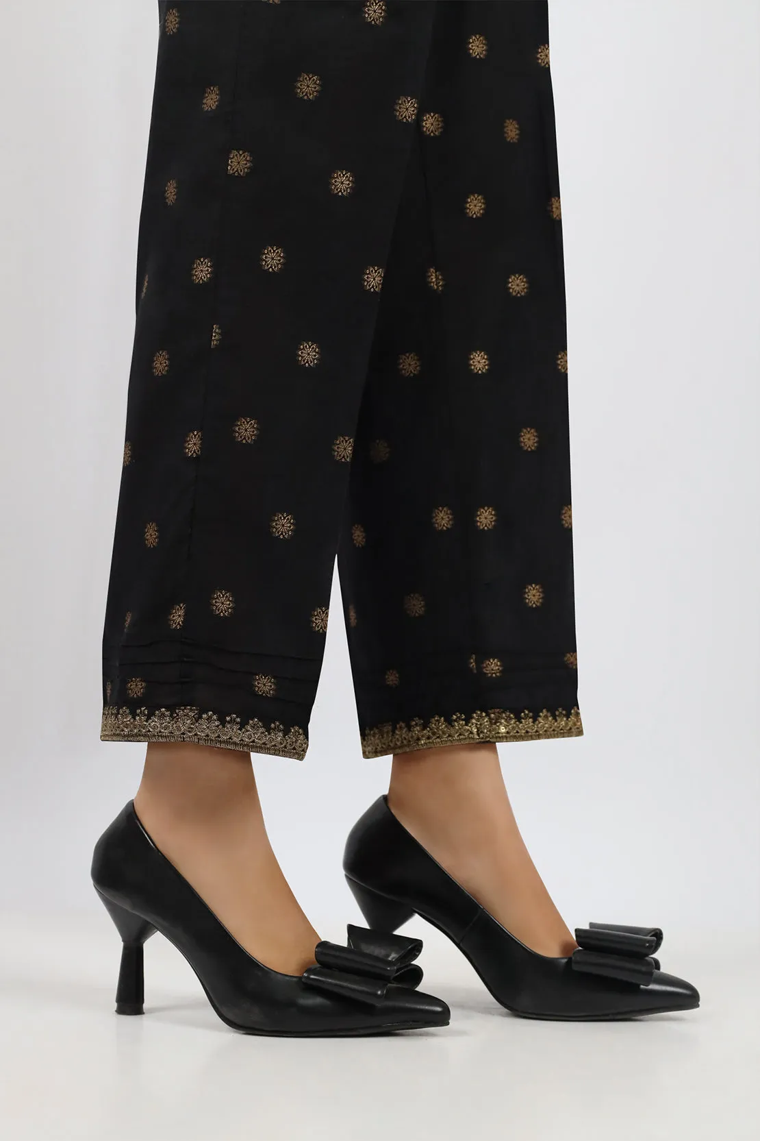 Embroidery Cotton Jacquard Pants