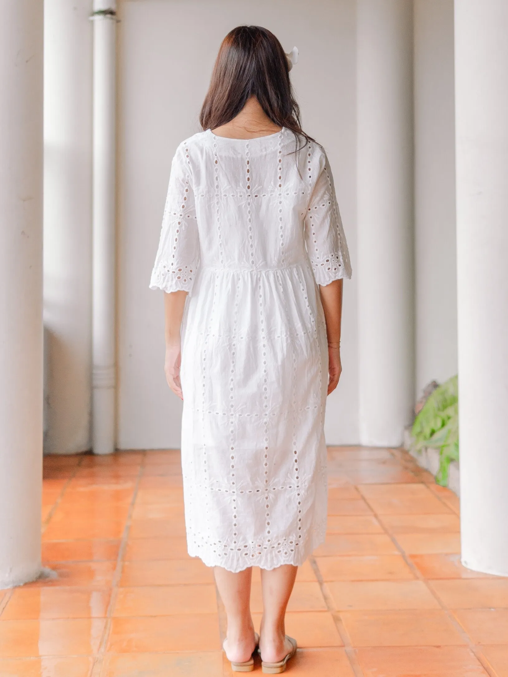 Emma Beach Maxi Dress in White