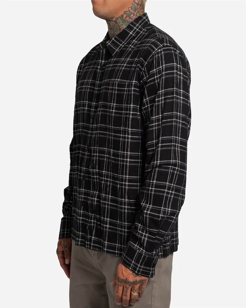 Essential Long Sleeve Flannel Black