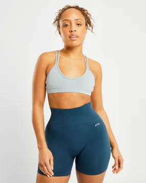 Essential Strappy Sports Bra - Pebble Grey