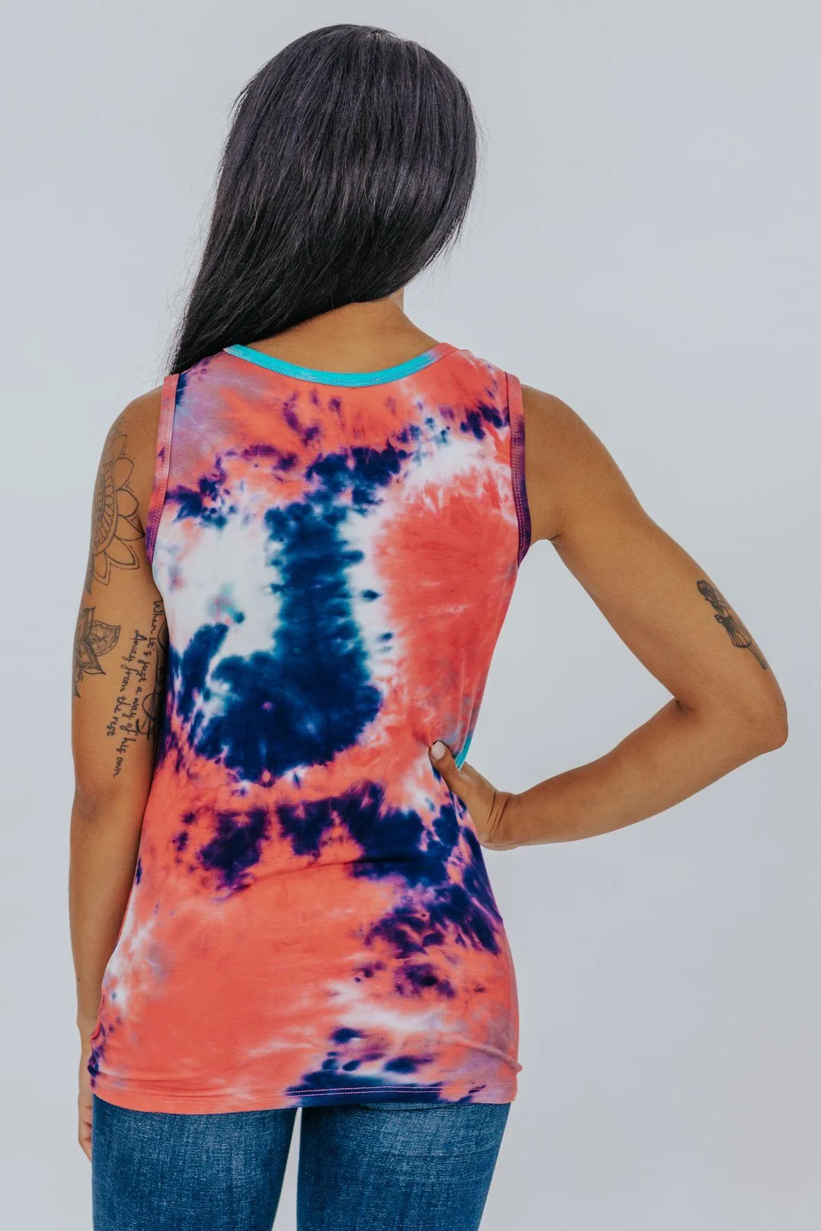 Firework Ready Tie Dye Tank In Multicolored Navy