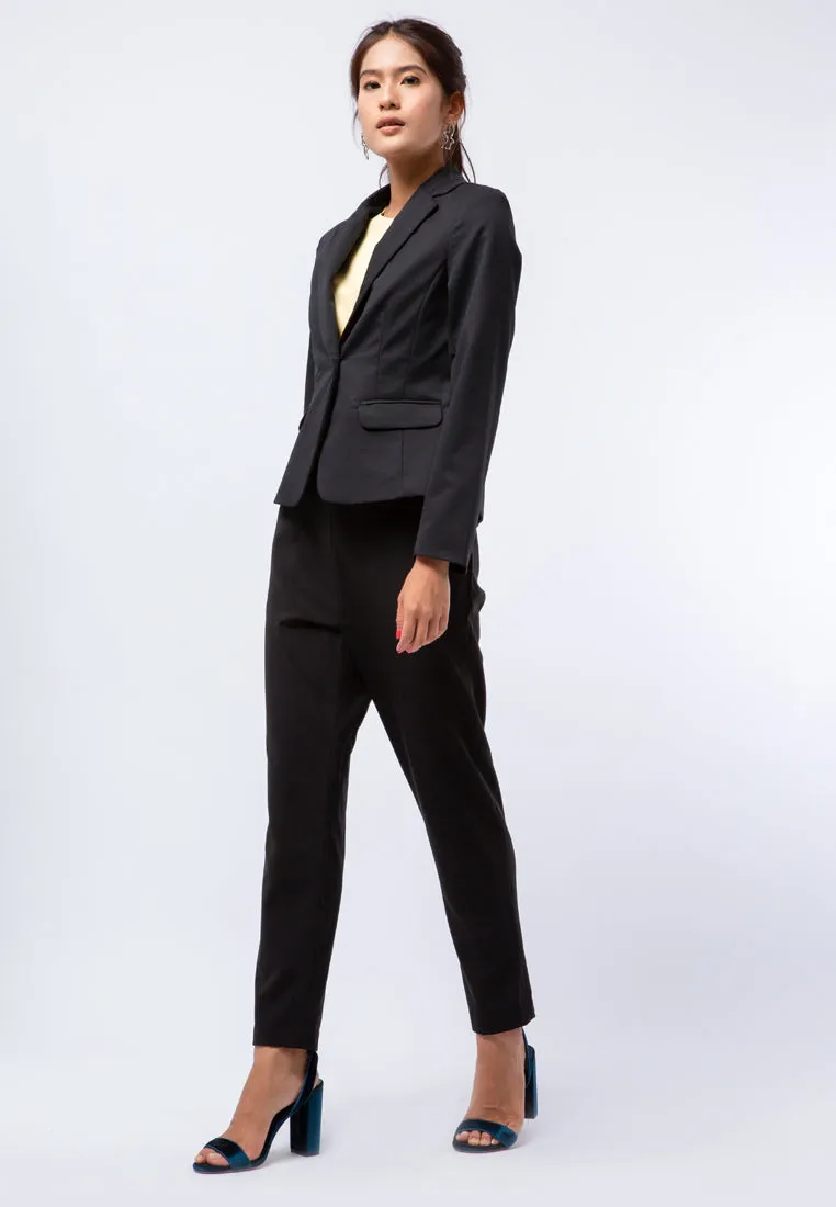 Fitted Blazer with One Button Details