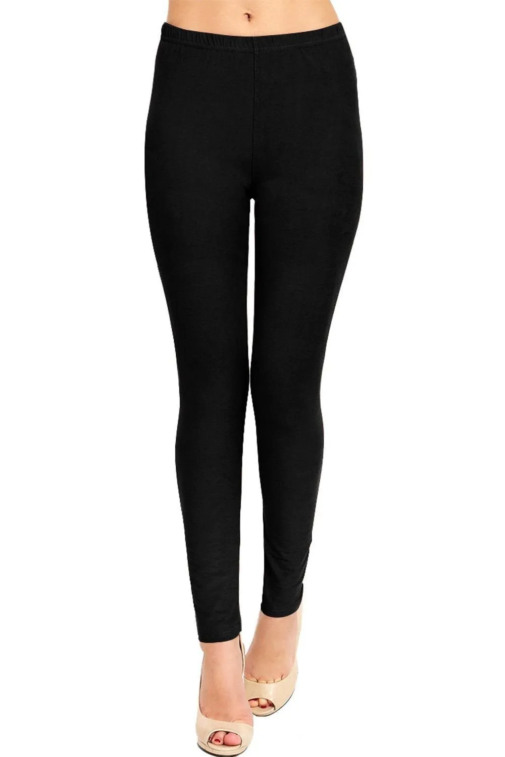 Full Length Black Cotton Leggings