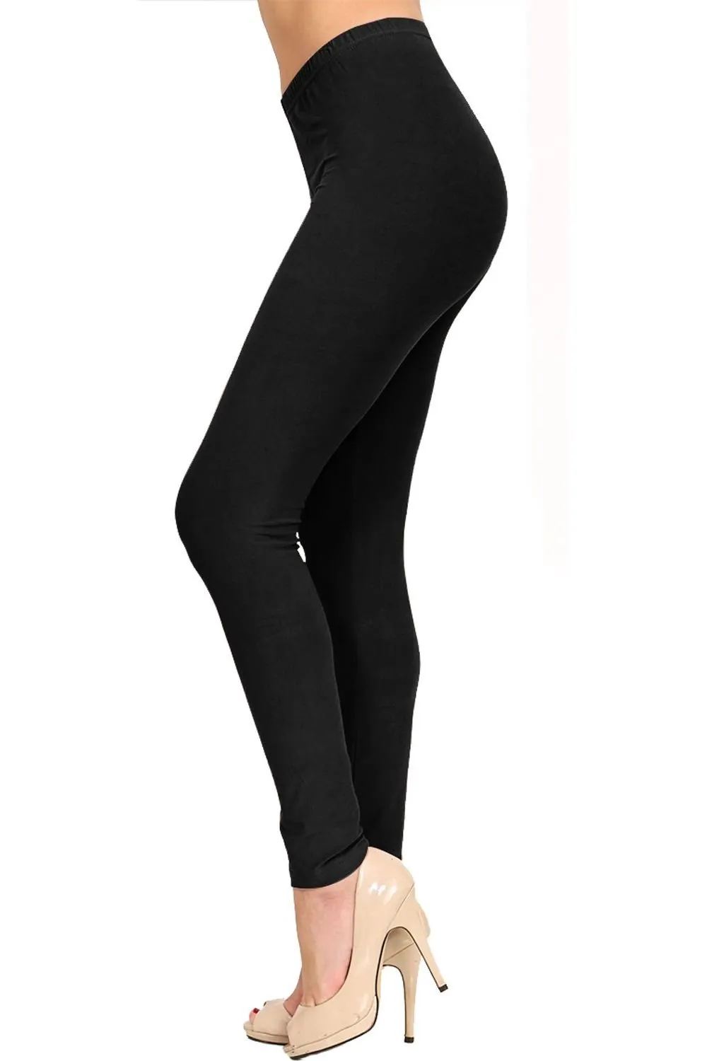 Full Length Black Cotton Leggings