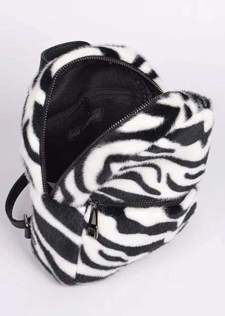 Fuzzy Zebra Mini Back Pack