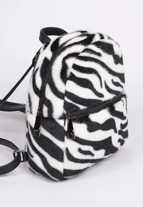 Fuzzy Zebra Mini Back Pack