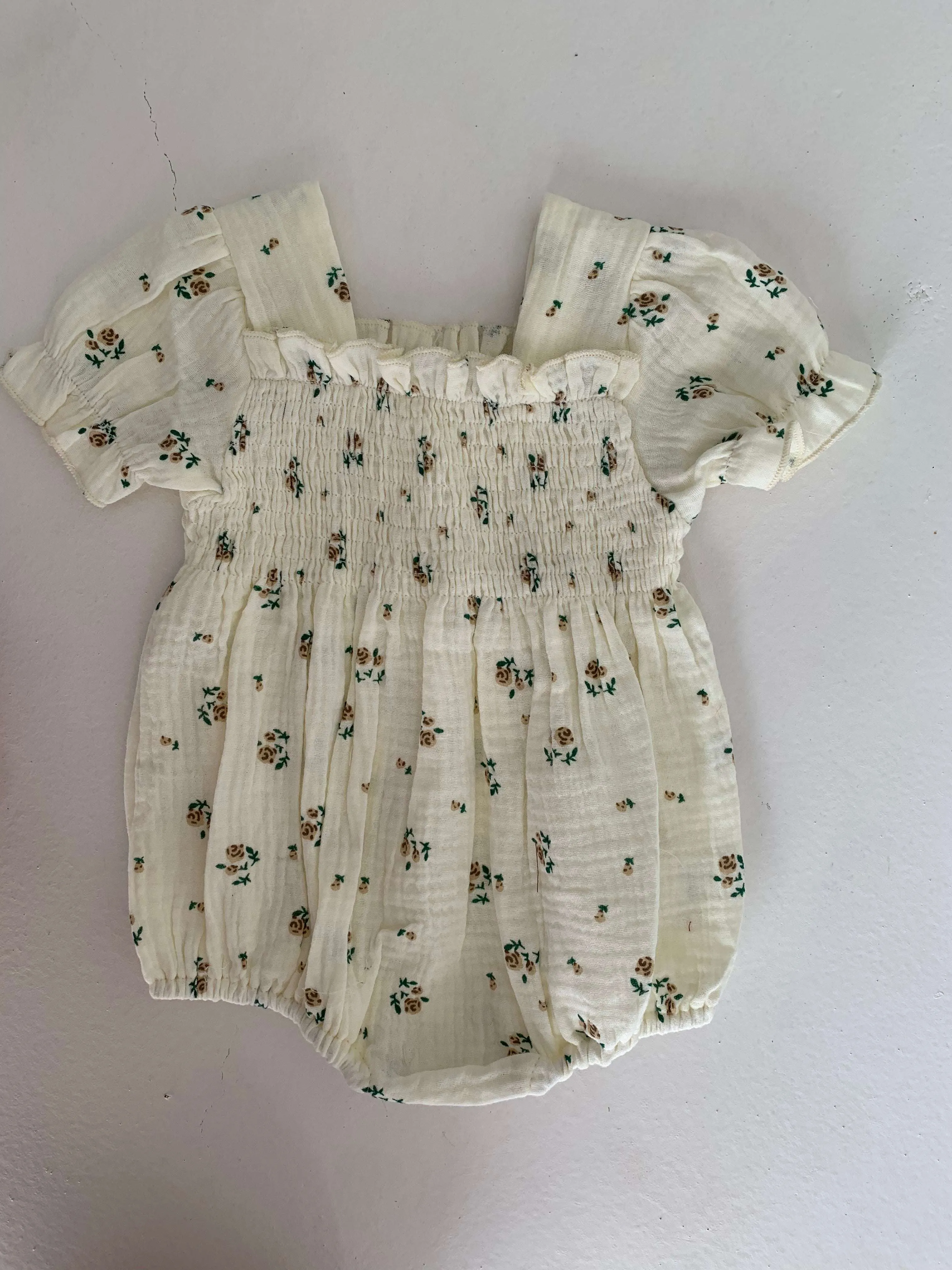 Garden Days | Ivory Floral Baby Romper