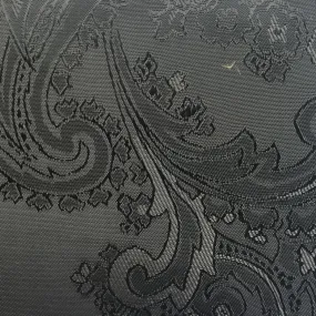 Grey with Black Jacquard Woven Paisley design Lining