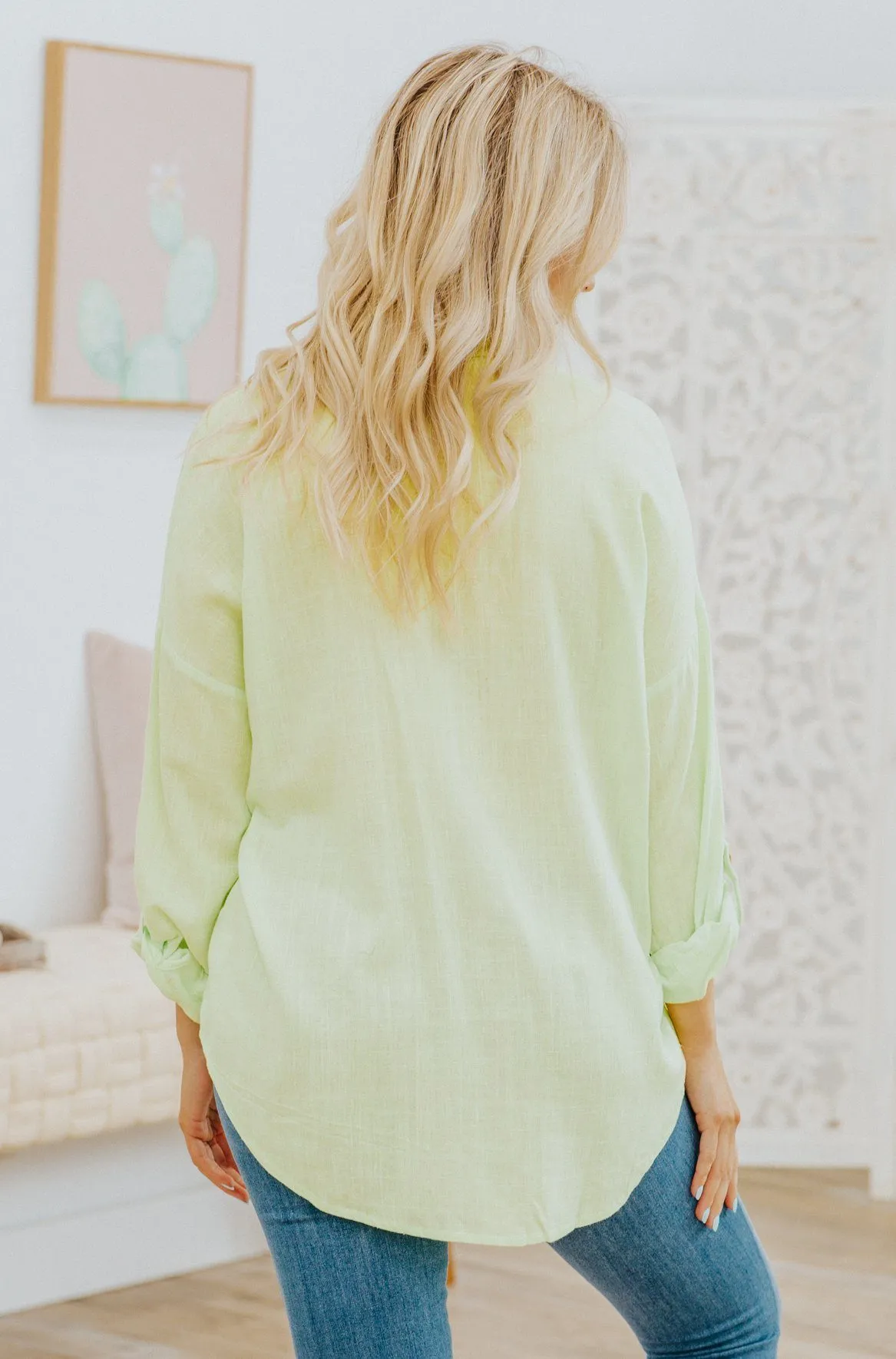 Hakuna Matata Long Sleeve Top in Lime Green