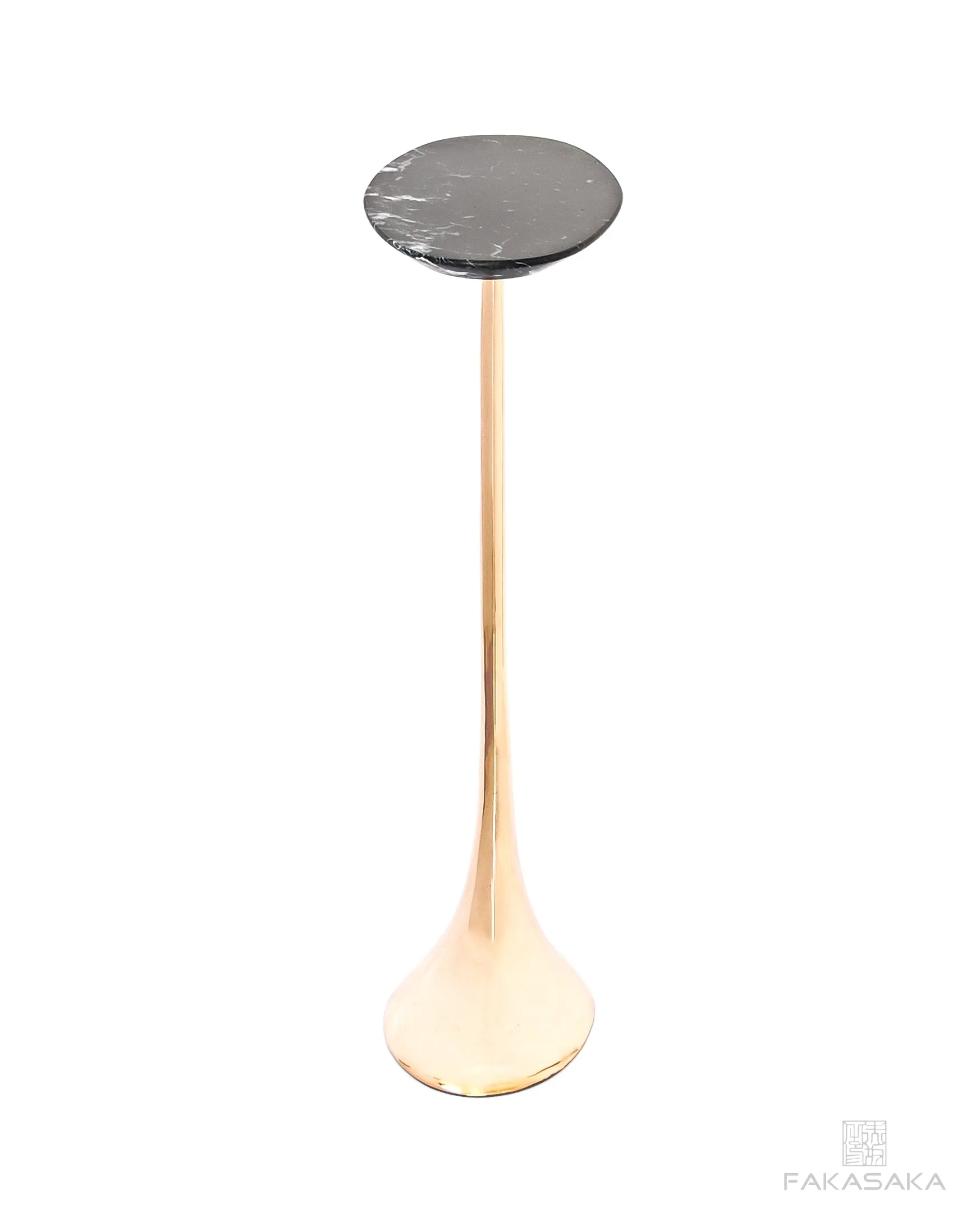 JAGGER DRINK TABLE<br><br>NERO MARQUINA MARBLE<br>POLISHED BRONZE