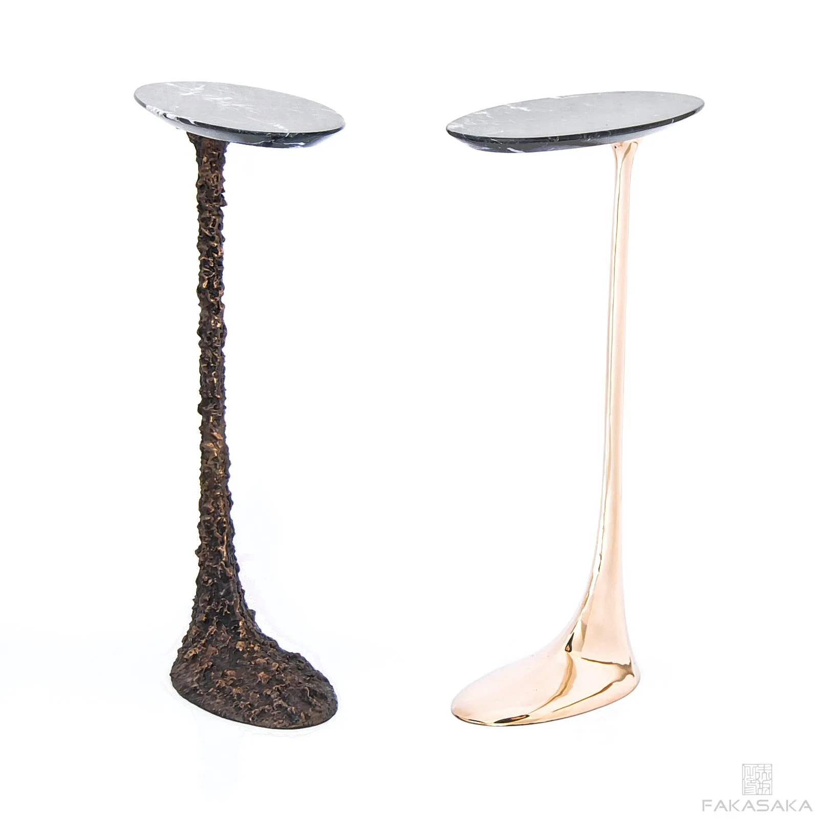 JAGGER DRINK TABLE<br><br>NERO MARQUINA MARBLE<br>POLISHED BRONZE