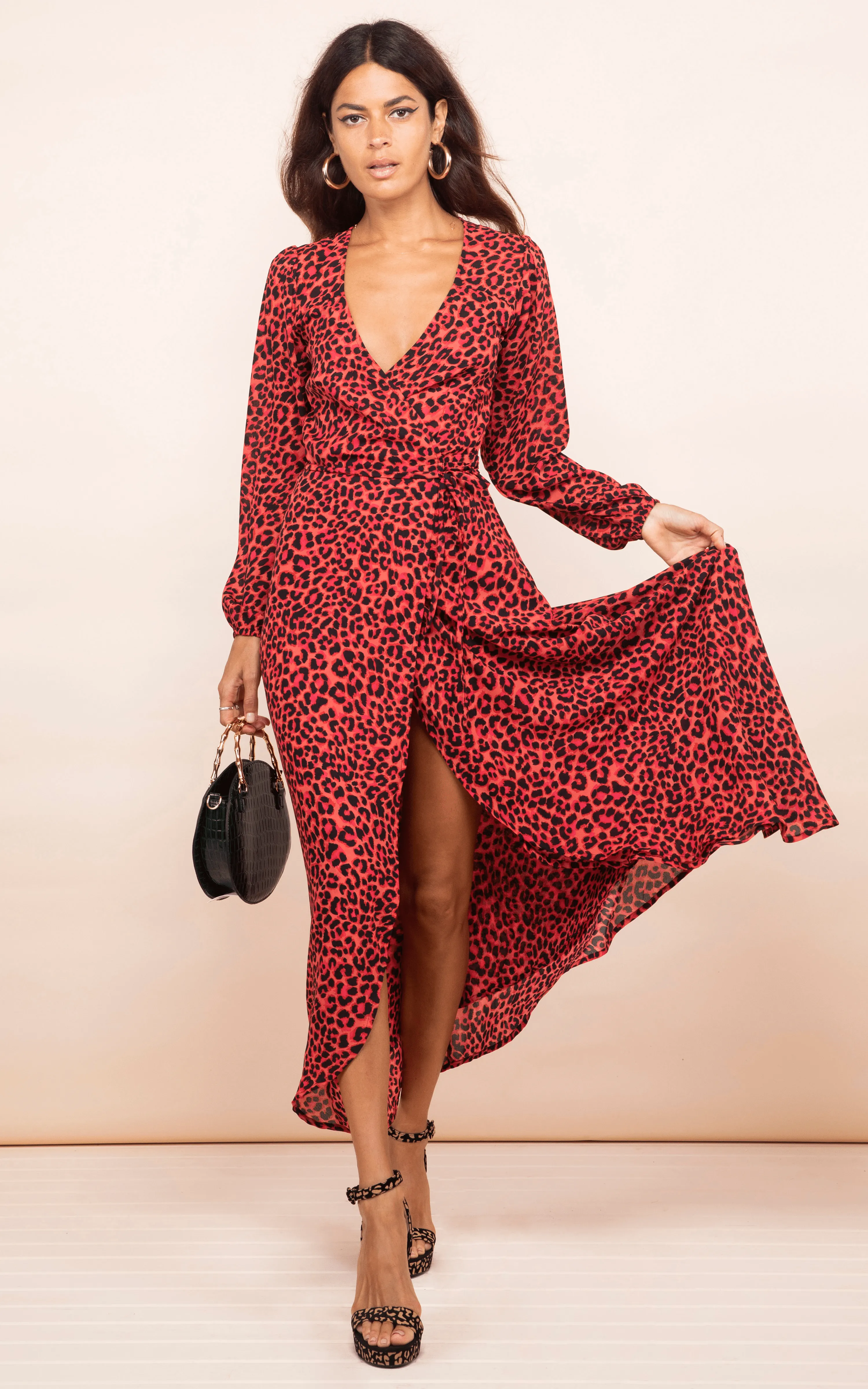 Jagger Maxi Dress In Ruby Red Leopard