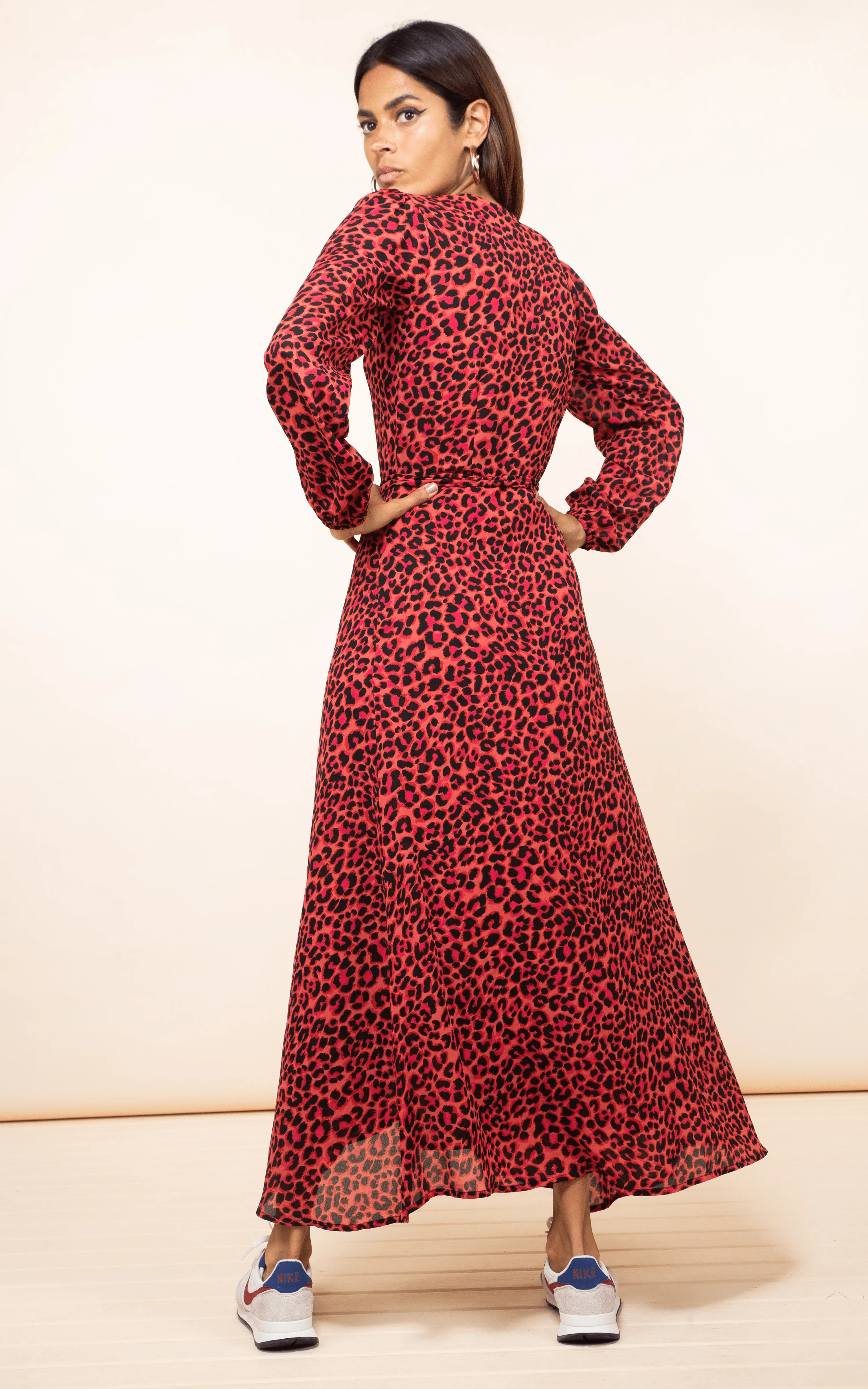 Jagger Maxi Dress In Ruby Red Leopard