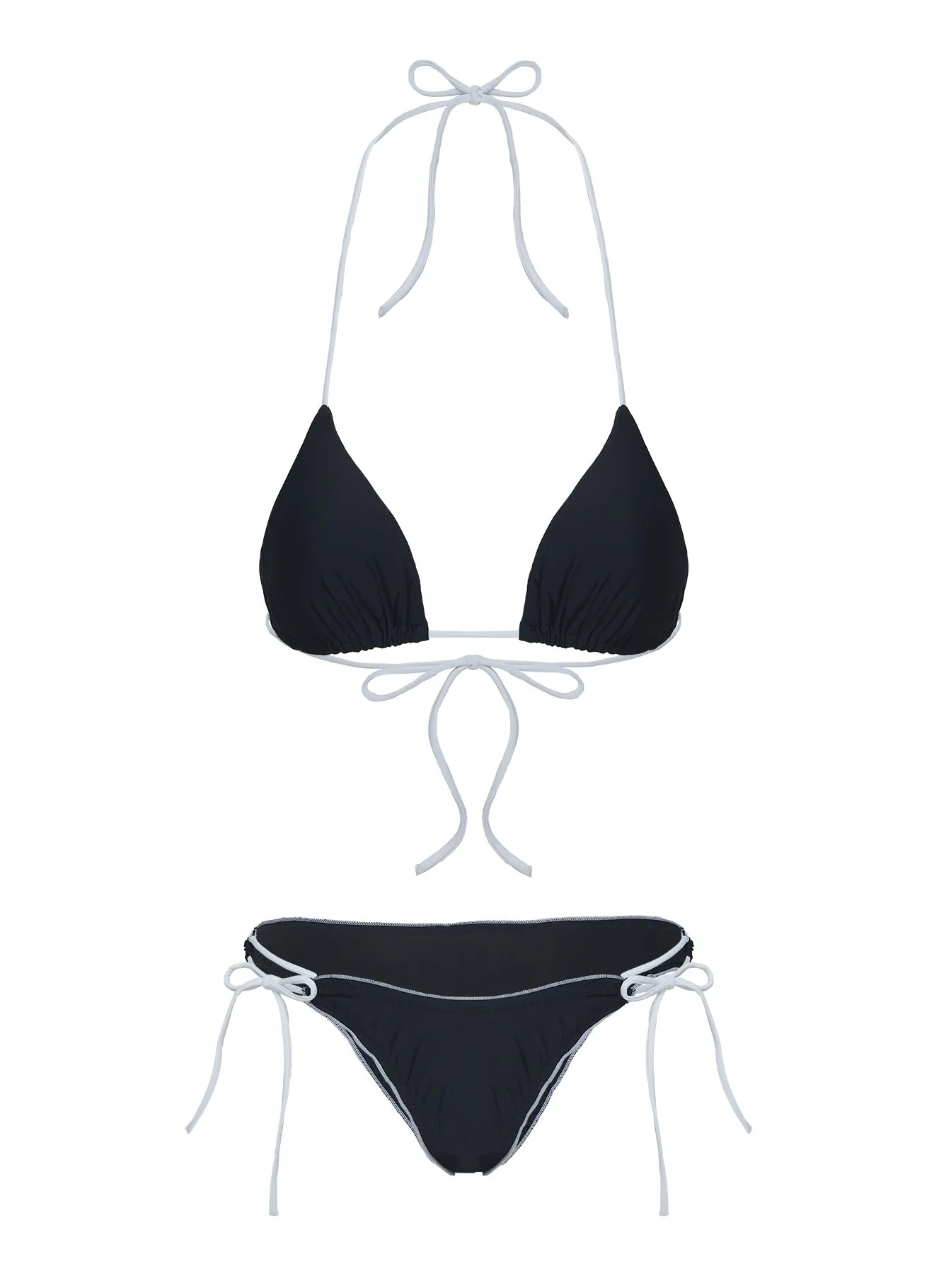 Jenner Triangle Bikini Top Black / White