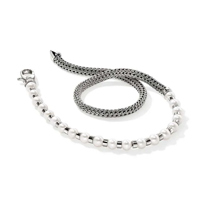 John Hardy JH Essential Pearl Wrap Bracelet in Sterling Silver