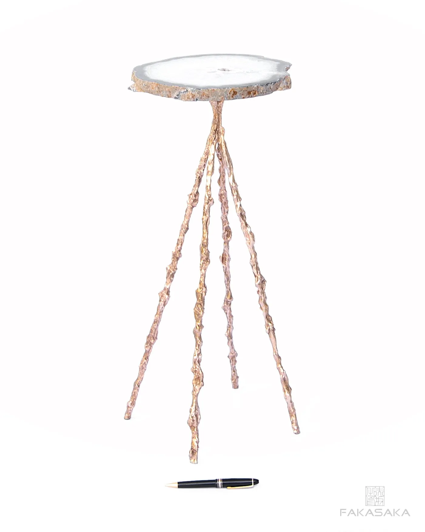 JOHN LEE DRINK TABLE<br><br>AGATE (27 cm / 10.6")<br>POLISHED BRONZE