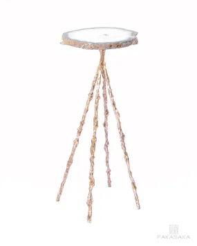 JOHN LEE DRINK TABLE<br><br>AGATE (27 cm / 10.6")<br>POLISHED BRONZE