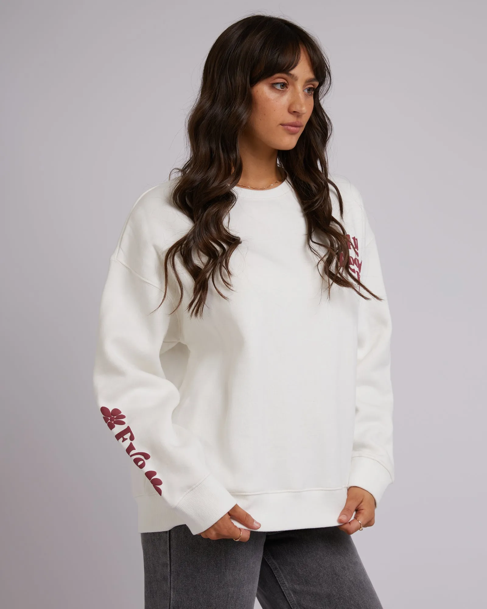 Julia Oversized Crew Vintage White