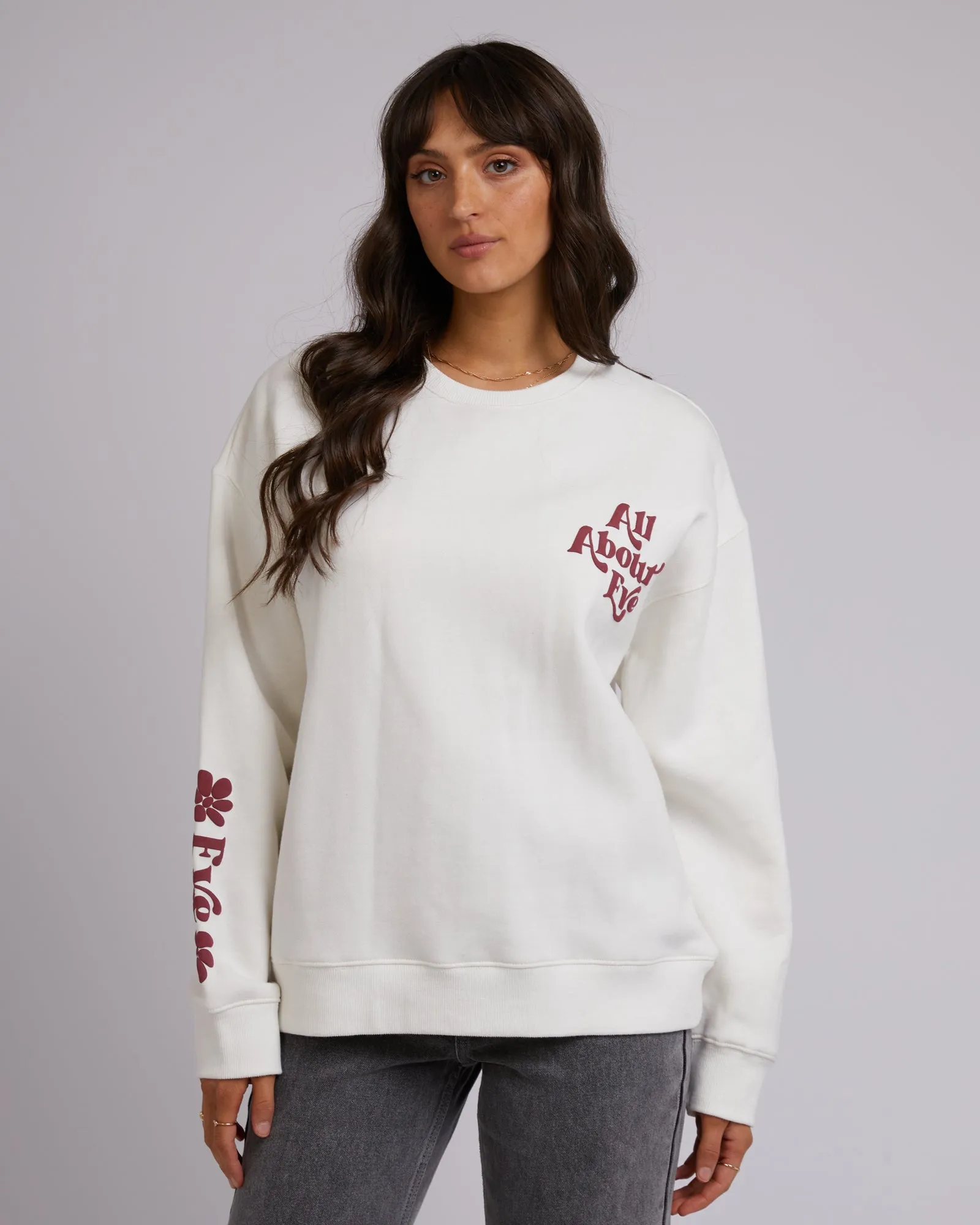 Julia Oversized Crew Vintage White