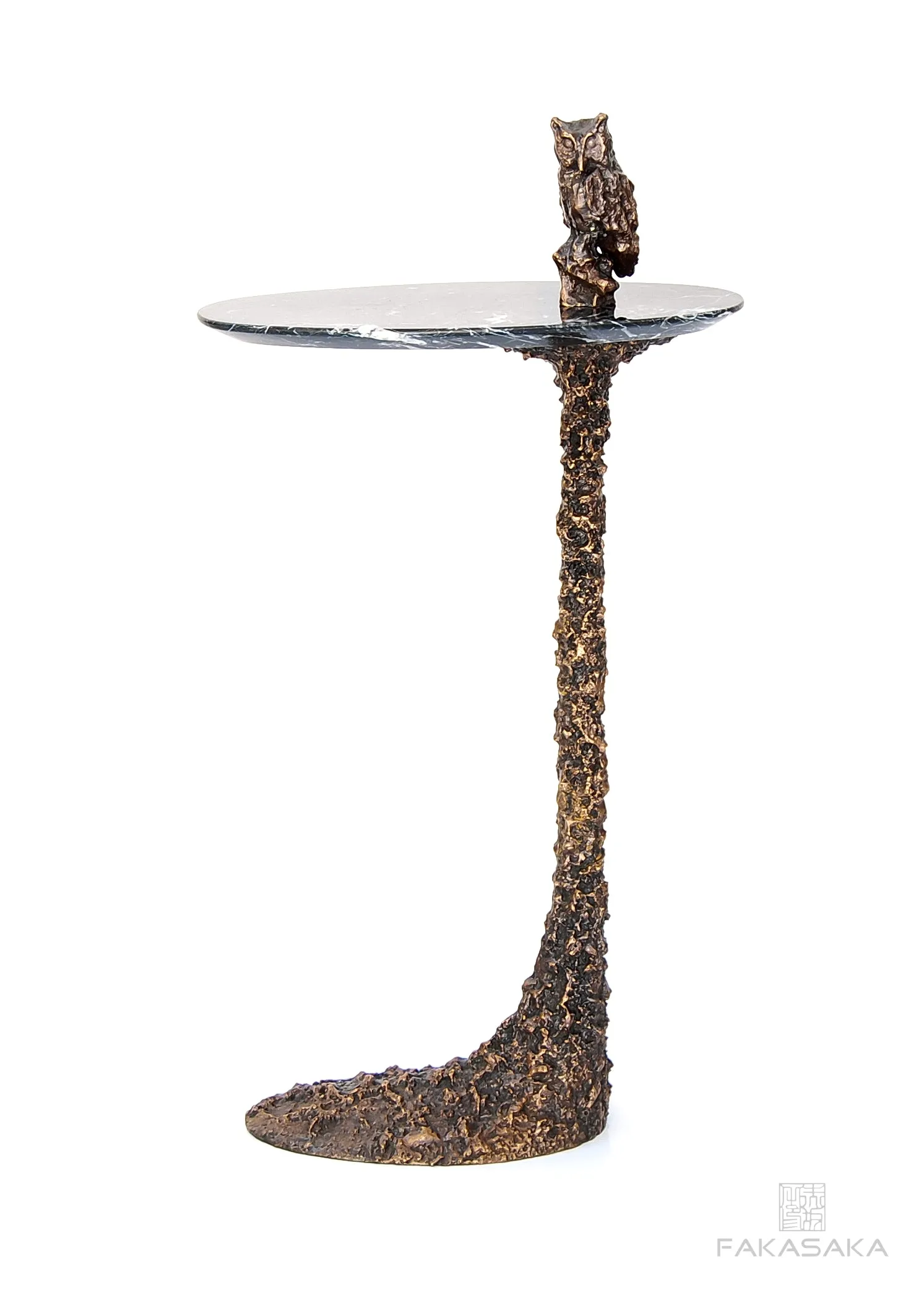 KEEF DRINK TABLE<br><br>NERO MARQUINA MARBLE<br>BLACKBROWN BRONZE