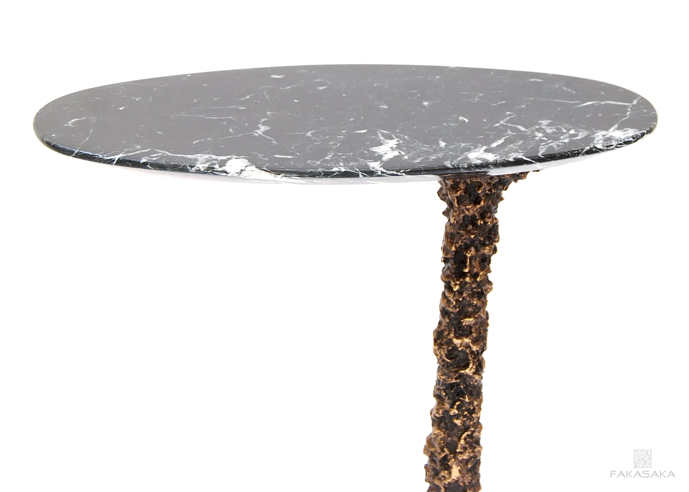 KEEF DRINK TABLE<br><br>NERO MARQUINA MARBLE<br>BLACKBROWN BRONZE