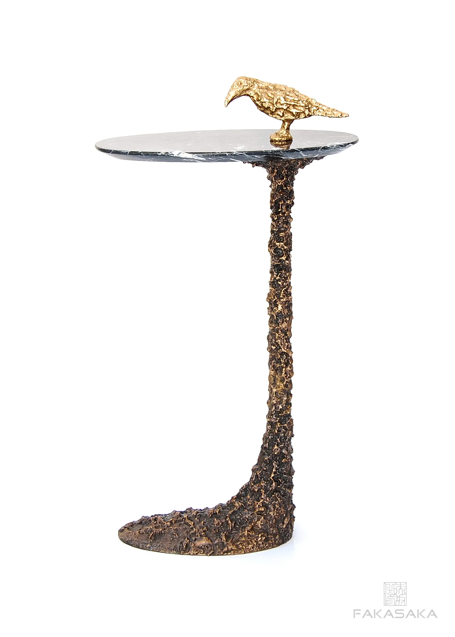 KEEF DRINK TABLE<br><br>NERO MARQUINA MARBLE<br>BLACKBROWN BRONZE