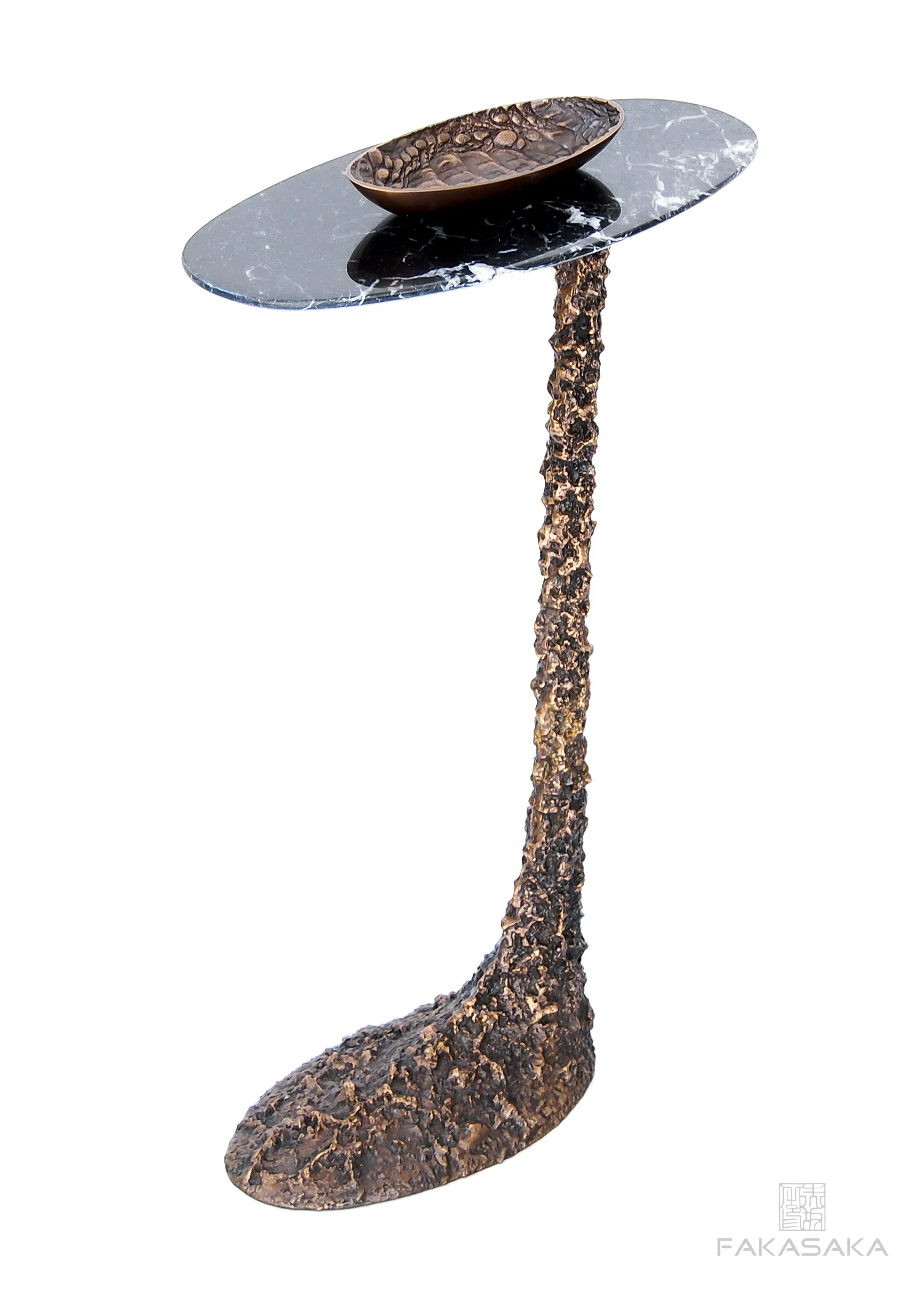 KEEF DRINK TABLE<br><br>NERO MARQUINA MARBLE<br>BLACKBROWN BRONZE