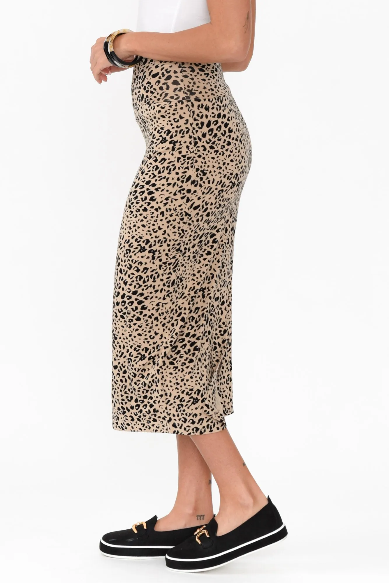 Leopard Bamboo Maxi Tube Skirt