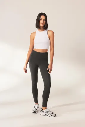 Lightweight Everyday High Waisted Leggings - Dark Grey Marl