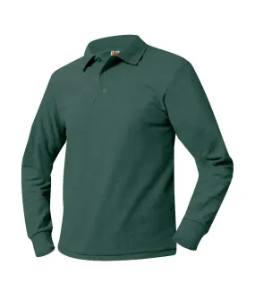 Long Sleeve Polo Shirt - Green - With School Logo