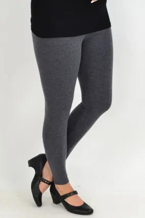 Long Winter Weight Grey Cotton Leggings