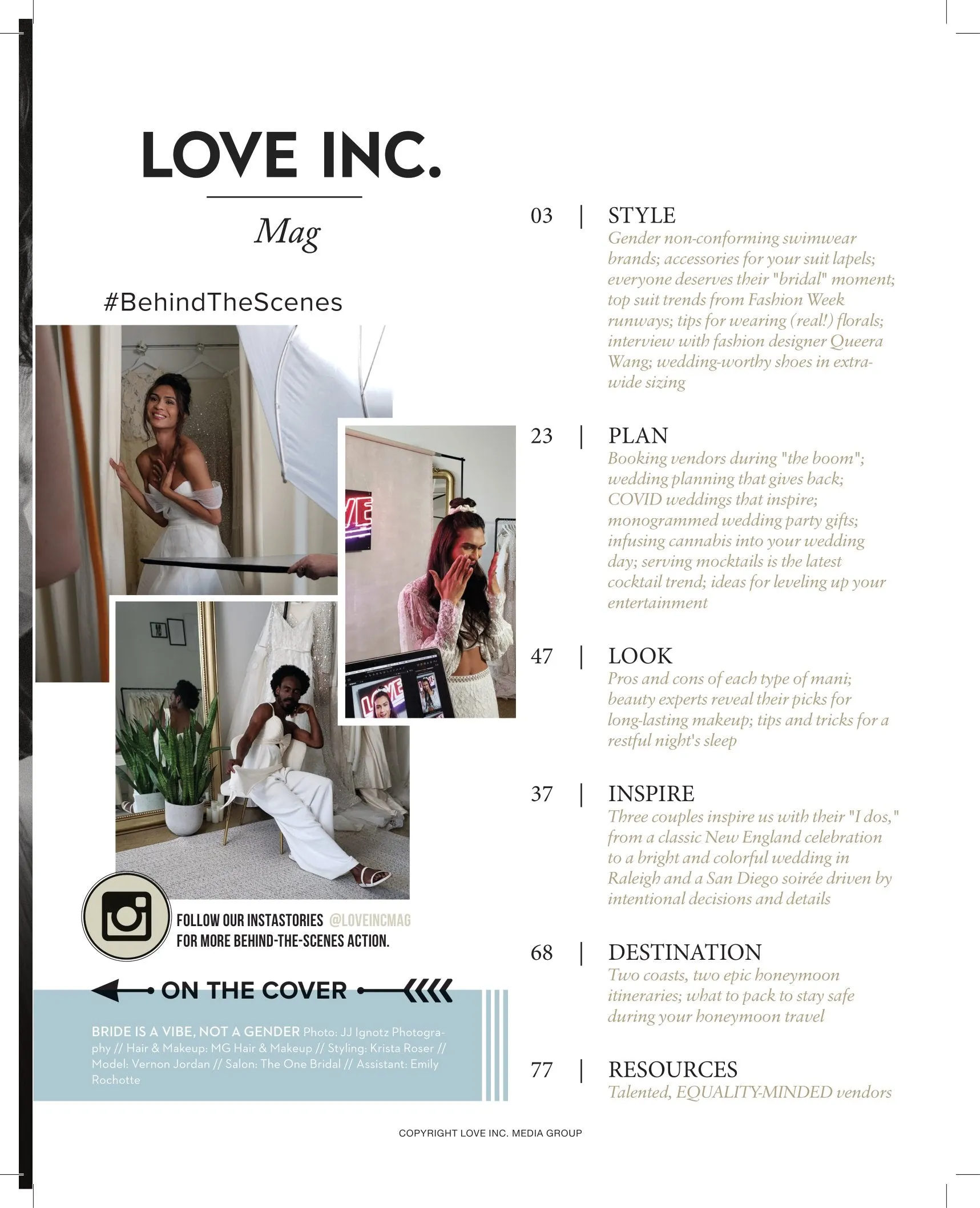 Love Inc. Volume 7 - Rising Fashion Star Queera Wang, Love During A Pandemic, Cannabis Wedding Guide, Tear-Prook Makeup, The "Wedding Boom" Timeline, When To Book Vendors & Wedding-Worthy Mocktails!