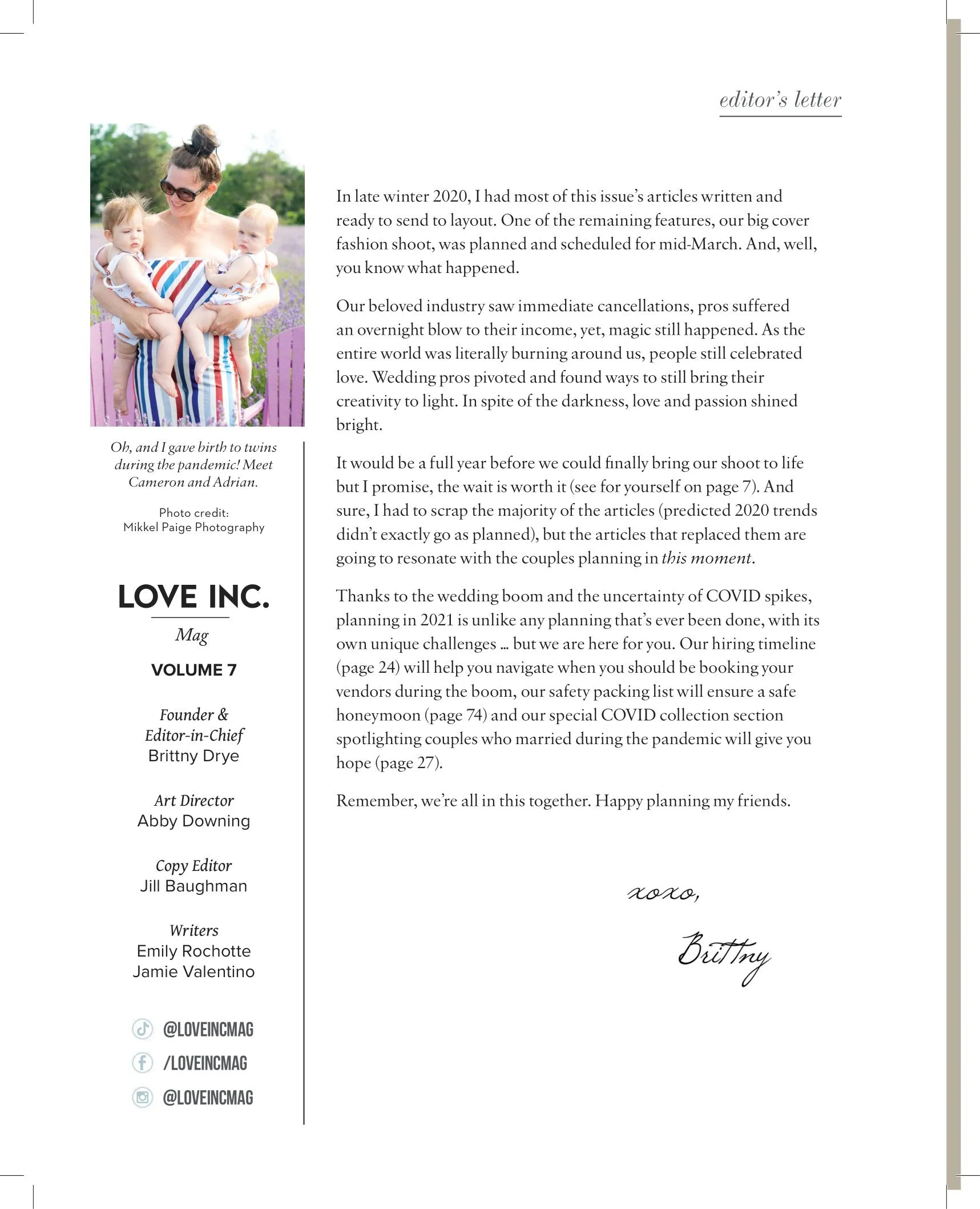 Love Inc. Volume 7 - Rising Fashion Star Queera Wang, Love During A Pandemic, Cannabis Wedding Guide, Tear-Prook Makeup, The "Wedding Boom" Timeline, When To Book Vendors & Wedding-Worthy Mocktails!