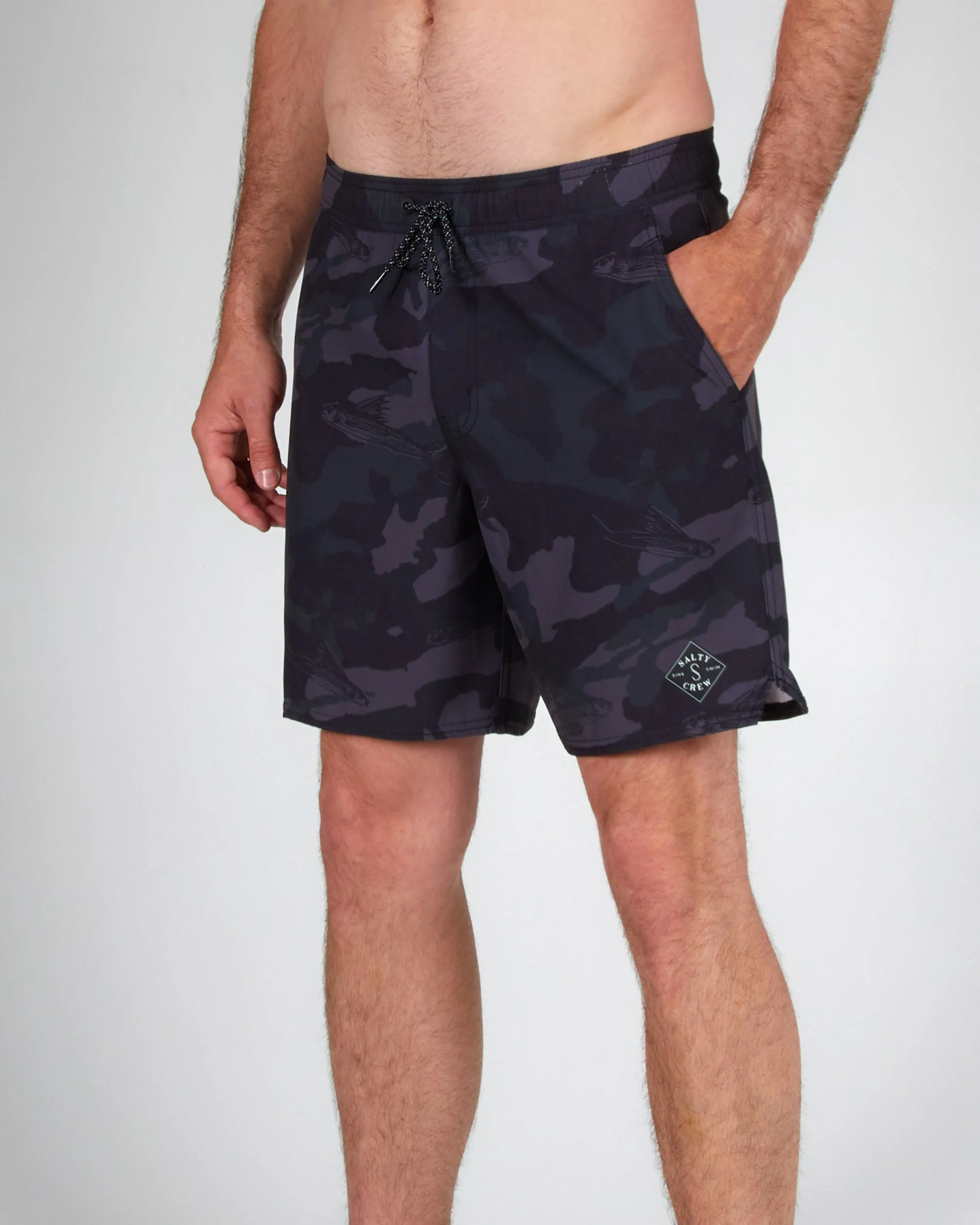 Lowtide Black Camo Elastic Boardshort