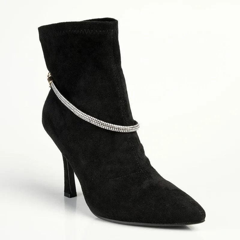 Madison Faune Chelsea HourGlass Heel Boot -Black