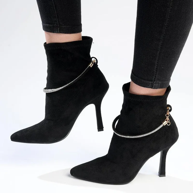 Madison Faune Chelsea HourGlass Heel Boot -Black