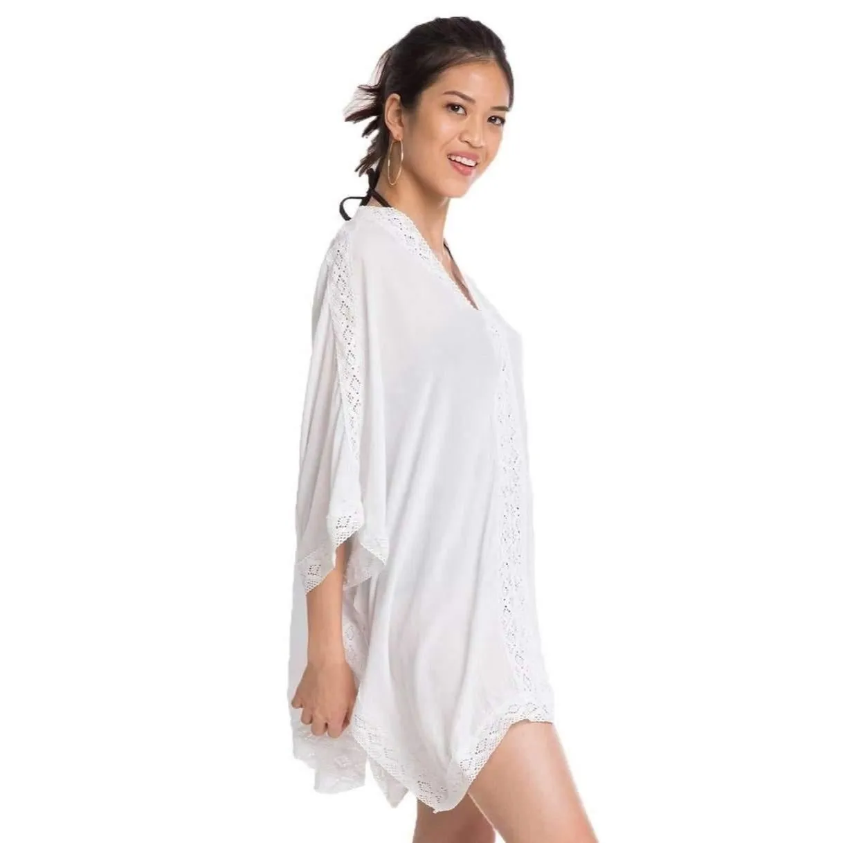 Magdala Crochet Hem Kaftan