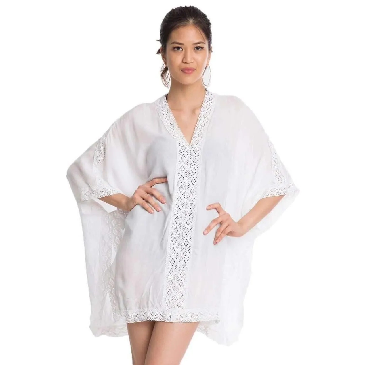 Magdala Crochet Hem Kaftan