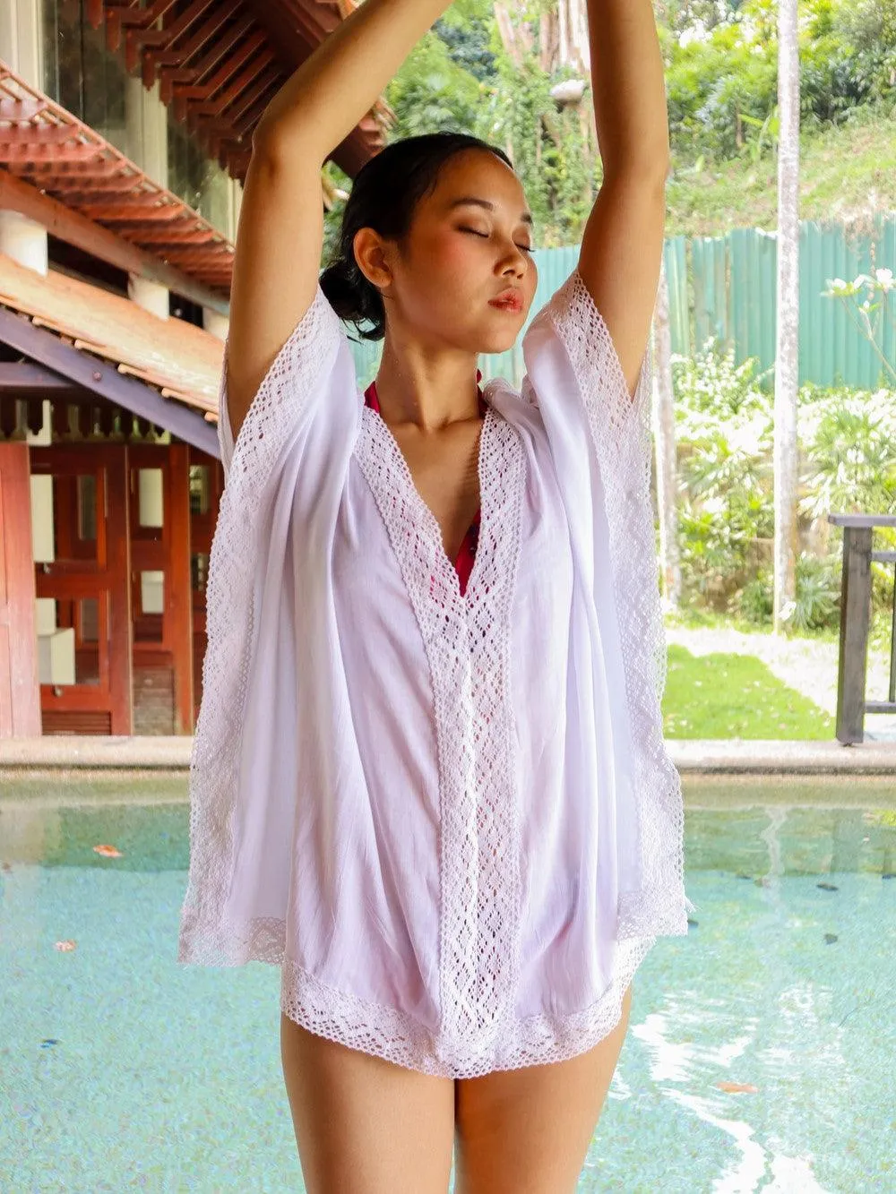 Magdala Crochet Hem Kaftan