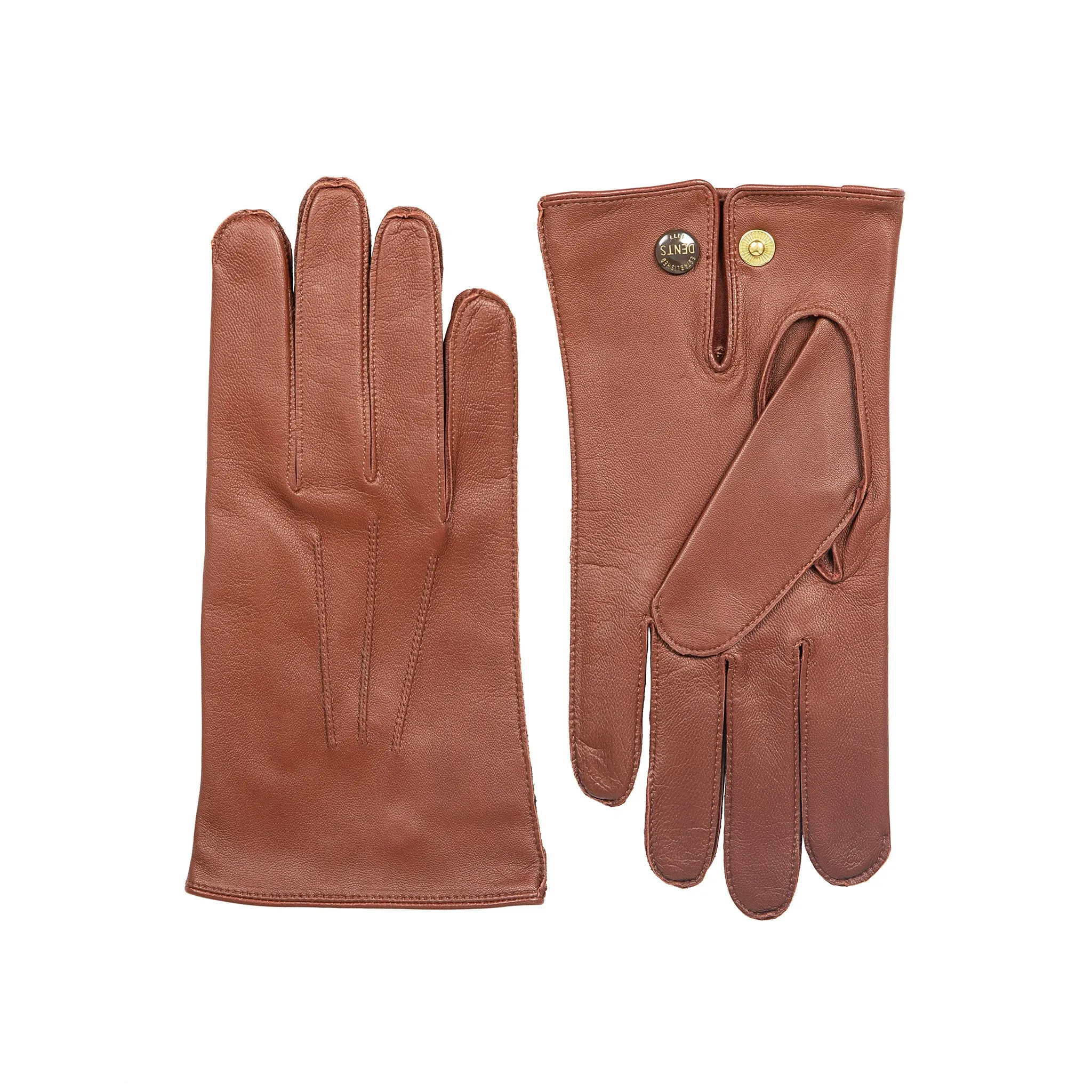 Men's Three-Point Leather Officer's Gloves