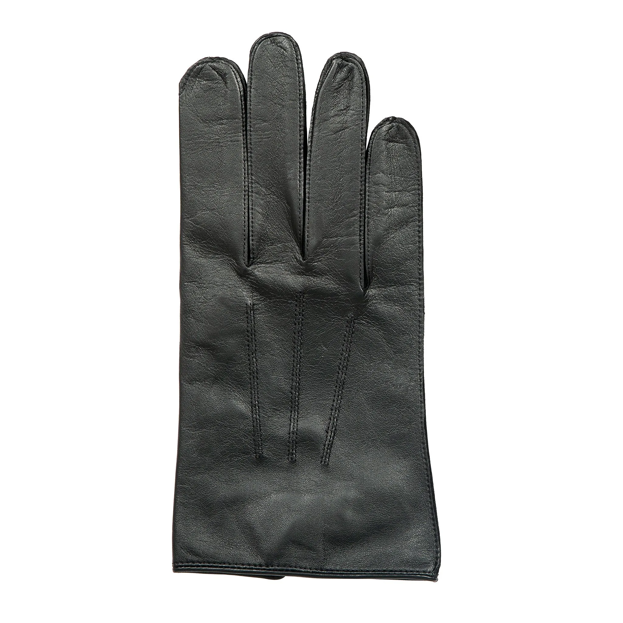 Men's Three-Point Leather Officer's Gloves