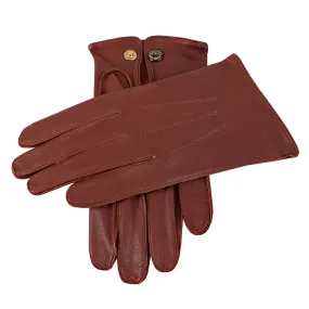 Men's Three-Point Leather Officer's Gloves