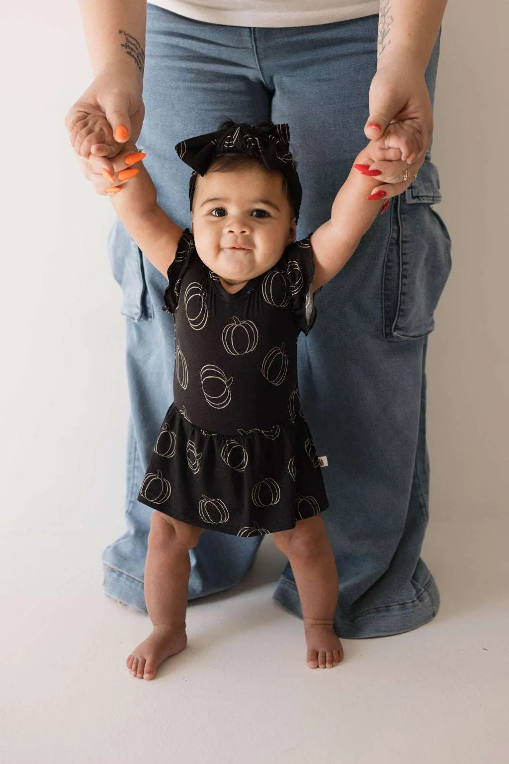 Midnight Pumpkin | Bamboo Ruffle Romper | Midnight Pumpkin