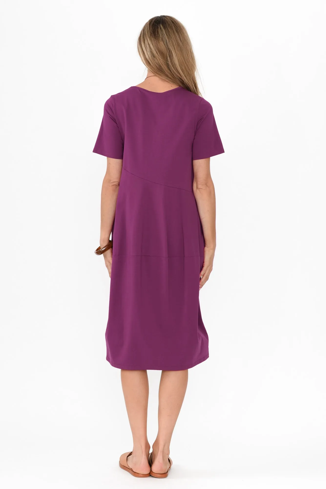 Morgan Fuchsia Diagonal Seam Dress