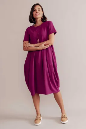 Morgan Fuchsia Diagonal Seam Dress